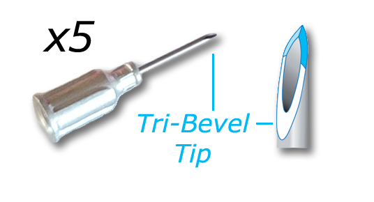 a) Three-bevel needle tip, (b) 5-bevel tip. Reprinted with